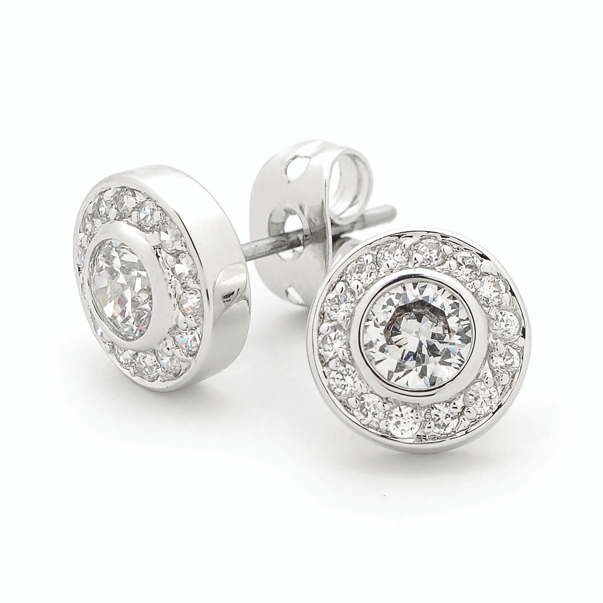 Georgini White Cubic Zirconia Round Earring - IE374 | Ice Jewellery Australia
