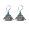 Ice Jewellery Sterling Silver Ornate Triange Earrings With Turquoise Feature - E915 | Ice Jewellery Australia