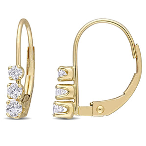 Ice Jewellery 0.24 Carat Diamond Lever Back Earrings in 14K Yellow Gold - 7500082257 | Ice Jewellery Australia