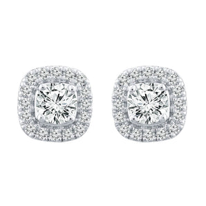 Ice Jewellery Halo Stud Earrings with 0.25ct Diamonds in 9K White Gold - EF-6177-W | Ice Jewellery Australia