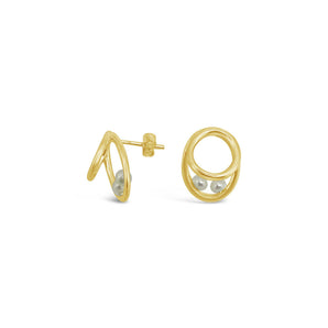 Ichu Eternal Pearl Earrings Gold - JP12607G | Ice Jewellery Australia