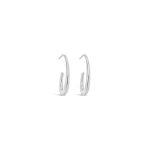 Ichu Recurved Silver Hoop Earrings - TP4507 | Ice Jewellery Australia