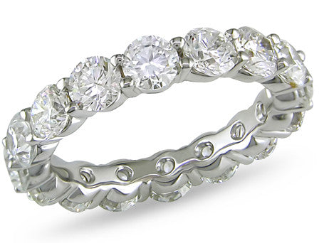 Ice Jewellery 5 Carat Round Diamond Eternity Ring in 18K White Gold - 7500081579 | Ice Jewellery Australia