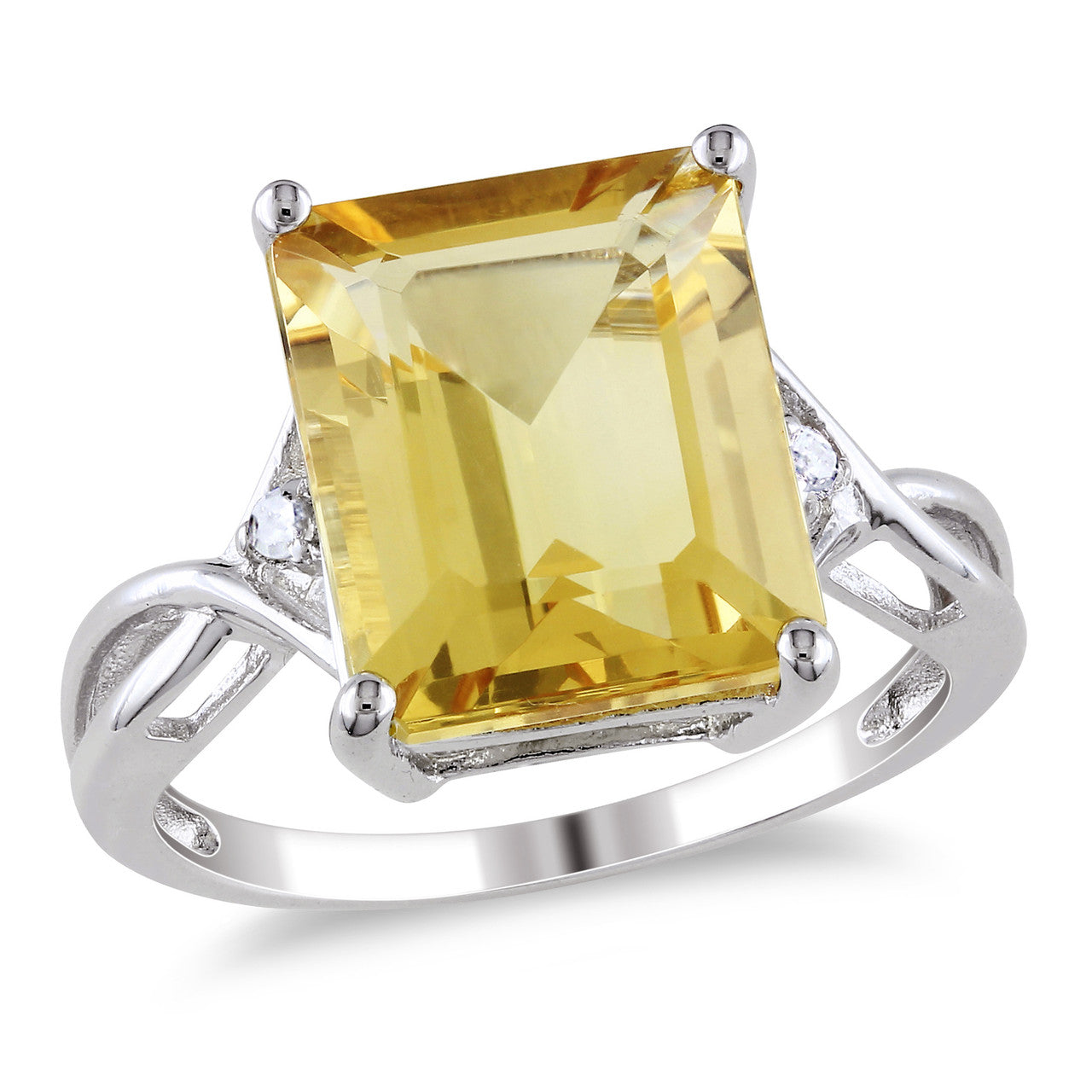 Ice Jewellery Citrine & White Topaz Cocktail Ring in Sterling Silver - 7500696191 | Ice Jewellery Australia