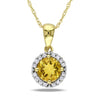 Ice Jewellery 1/10 Carat Diamond & Citrine Pendant with Chain in 10K Yellow Gold - 7500081151 | Ice Jewellery Australia