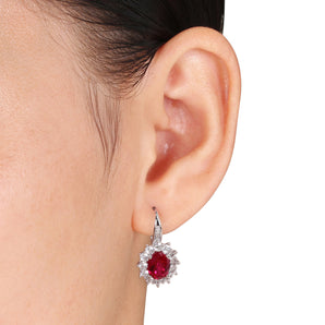 Ice Jewellery 0.04 CT Diamond & 8.06 CT Ruby White Sapphire LeverBack Earrings - 7500052183 | Ice Jewellery Australia