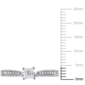 Ice Jewellery 1/3 Carat Created White Sapphire and Diamond Fashion Ring in Sterling Silver - 7500080789 | Ice Jewellery Australia
