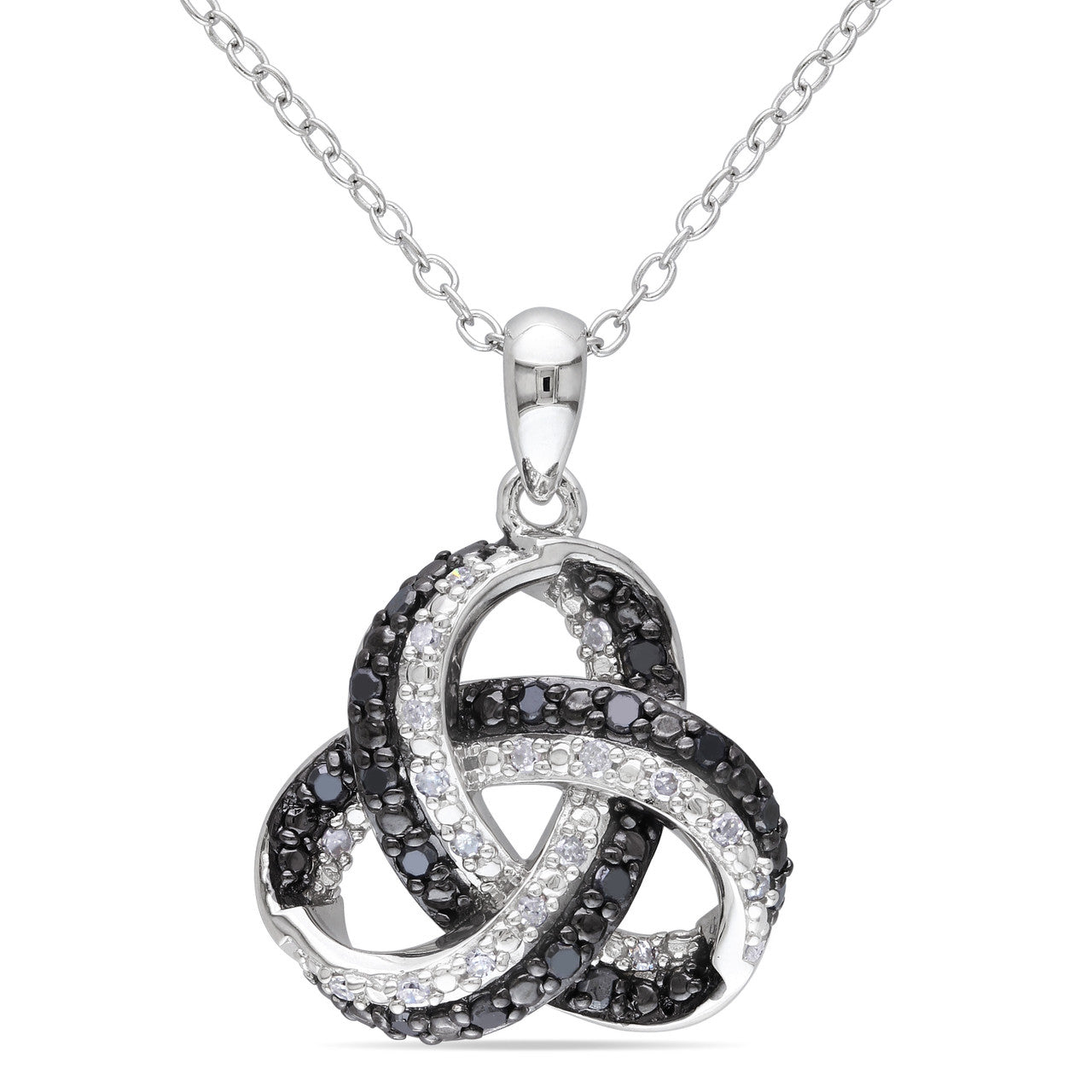 Ice Jewellery 1/4 CT Black & White Diamond TW Fashion Pendant With Chain Silver GH I2;I3 Black Rhodium Plated - 7500043885 | Ice Jewellery Australia