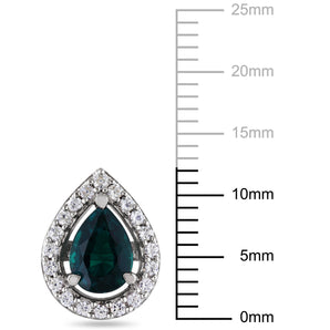 Ice Jewellery 1 3/4 CT Created Emerald Created White Sapphire Earrings Silver - 7500050365 | Ice Jewellery Australia