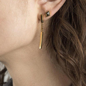 F+H Jewellery Thriller Line Earrings - FHC7ETYG | Ice Jewellery Australia