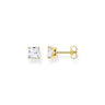 THOMAS SABO Gold Ear Studs with White Stone | Ice Jewellery Australia