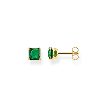 Ear Studs Green Stone Gold | Ice Jewellery Australia