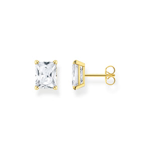Ear Studs White Stone Gold | Ice Jewellery Australia