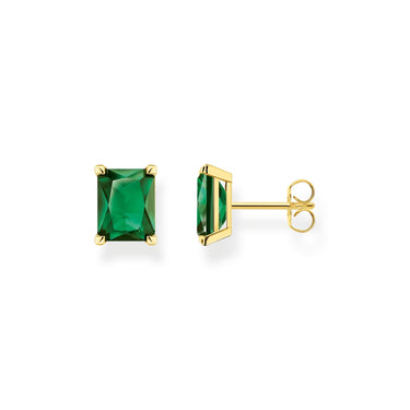 Ear Studs Green Stone Gold | Ice Jewellery Australia