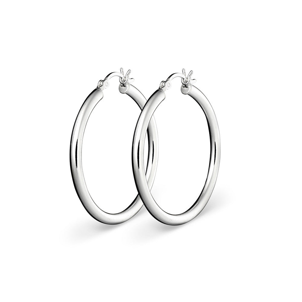 Ice Jewellery Sterling Silver Hoop Earrings 10mm - HE131S-10mm | Ice Jewellery Australia