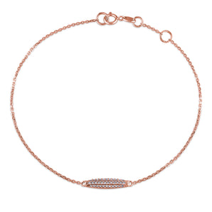 Ice Jewellery 1/10 CT TW Pave Diamond Charm Bracelet in 14k Pink Gold - 75000001727 | Ice Jewellery Australia