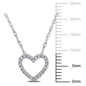 Ice Jewellery 1/10 CT Diamond Heart Pendant With Chain In 14K White Gold - 75000002105 | Ice Jewellery Australia