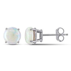 Ice Jewellery 1 1/5 CT TW Opal Stud Earrings in 10K White Gold - 75000002946 | Ice Jewellery Australia