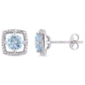 Ice Jewellery 0.07 CT Diamond TW & 1.06 CT TGW Blue Topaz - Sky Ear Pin Earrings 10k White Gold GH I2;I3 - 75000004066 | Ice Jewellery Australia