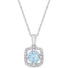 Ice Jewellery 1/10 CT Diamond TW & 1 CT TGW Blue Topaz - Sky Fashion Pendant With Chain 10k White Gold GH I2;I3 - 75000004079 | Ice Jewellery Australia