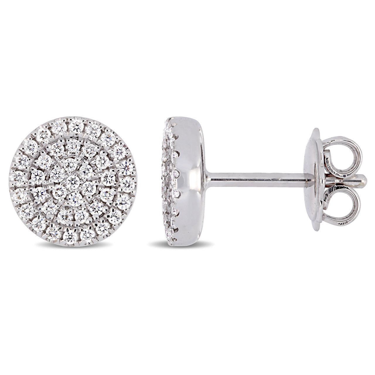Ice Jewellery 1/3 CT TW Diamond Double Halo Stud Earrings In 14K White Gold - 75000004193 | Ice Jewellery Australia
