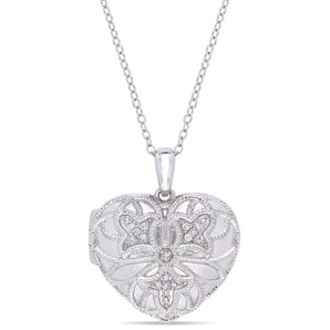 Ice Jewellery 0.08 CT Diamond TW Locket Pendant With Chain Silver GH I2;I3 - 75000004213 | Ice Jewellery Australia