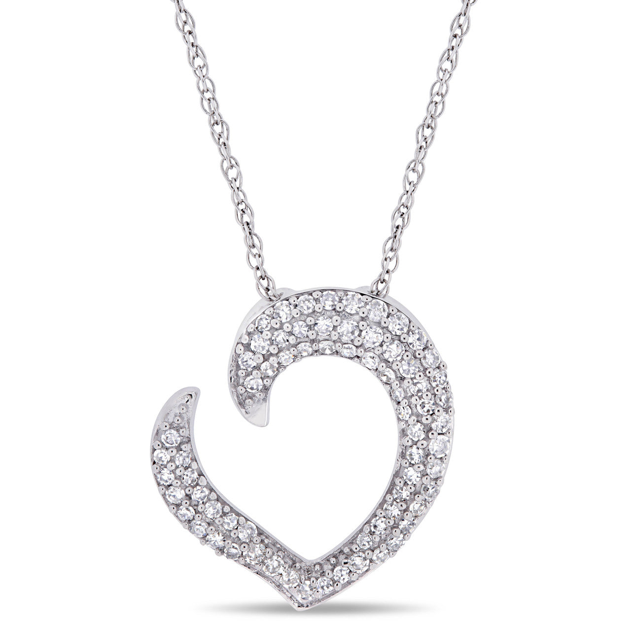 Ice Jewellery 1/4 CT Diamond TW Heart Pendant With Chain 10k White Gold GH I2;I3 - 75000004203 | Ice Jewellery Australia