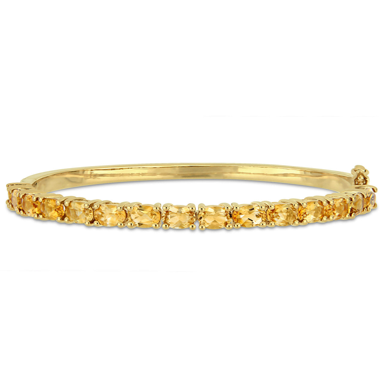 Ice Jewellery 6-3/4 CT TGW Oval-Cut Citrine Bangle In Yellow Plated Sterling Silver - 75000004282 | Ice Jewellery Australia