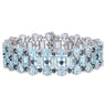 Ice Jewellery 63 1/10 CT TGW London & Sky Blue Topaz Cuff Bracelet In Sterling Silver - 75000004322 | Ice Jewellery Australia
