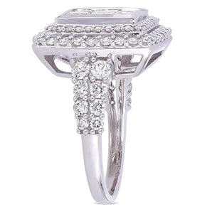 Ice Jewellery 2 7/8 CT Princess and Round Diamonds TW Fashion Ring 14k White Gold GH I2;I3 - 75000004336 | Ice Jewellery Australia
