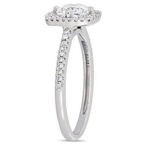 Ice Jewellery 1 1/5 CT Cushion and Round Diamonds TW Engagement Ring 14k White Gold GH I1 - 75000004345 | Ice Jewellery Australia