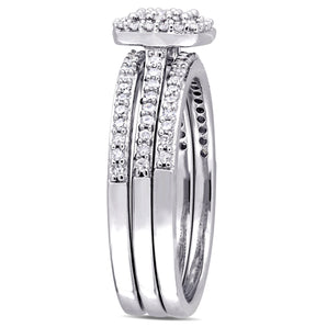 Ice Jewellery 1/2 CT Diamond TW Bridal Set Ring 14k White Gold GH I2;I3 - 75000004371 | Ice Jewellery Australia
