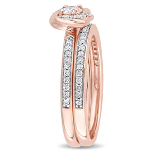 Ice Jewellery 1/2 CT Diamond TW Bridal Set Ring 10k Pink Gold GH I2;I3 - 75000004376 | Ice Jewellery Australia