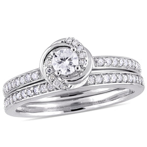 Ice Jewellery 1/2 CT Diamond TW Bridal Set Ring 10k White Gold GH I2;I3 - 75000004378 | Ice Jewellery Australia