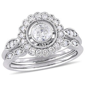 Ice Jewellery 3/4 CT Diamond TW Bridal Set Ring 10k White Gold GH I2;I3 - 75000004373 | Ice Jewellery Australia