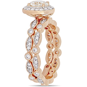 Ice Jewellery 1 CT Oval and Round Diamonds TW Fashion Ring 14k Pink Gold GH I1;I2 - 75000004381 | Ice Jewellery Australia