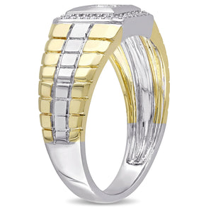 Ice Jewellery 1/2 CT Round Diamonds TW Men's Ring 10K White Yellow Gold - 75000004385 | Ice Jewellery Australia