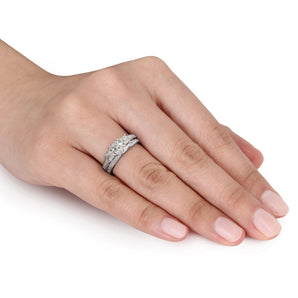 Ice Jewellery 1/4 CT Diamond TW Bridal Set Ring in 10k White Gold - 75000004425 | Ice Jewellery Australia