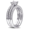 Ice Jewellery 3/8 CT Princess and Round Diamonds TW Bridal Set Ring in 10k White Gold - 75000004419 | Ice Jewellery Australia