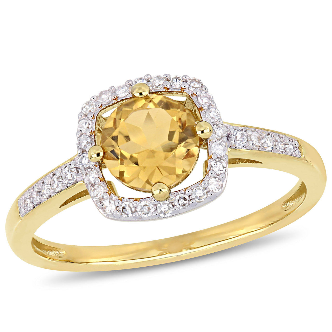 Ice Jewellery 1/7 CT Diamond TW And 3/4 CT TGW Citrine Fashion Ring 10k Yellow Gold GH I2;I3 - 75000004554 | Ice Jewellery Australia