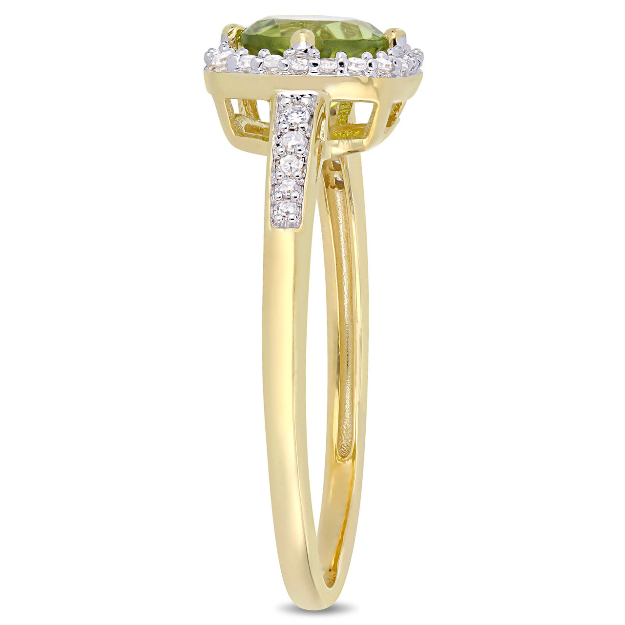 Ice Jewellery 1/7 CT Diamond TW And 7/8 CT TGW Peridot Fashion Ring 10k Yellow Gold GH I2;I3 - 75000004566 | Ice Jewellery Australia