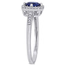 Ice Jewellery 1/7 CT Diamond TW & 1 CT TGW Created Blue Sapphire Fashion Ring 10k White Gold GH I2;I3 - 75000004579 | Ice Jewellery Australia