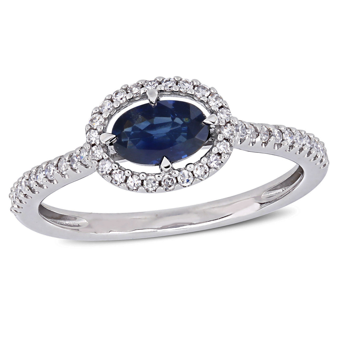 Ice Jewellery 1/5 CT Diamond TW And 5/8 CT TGW Sapphire Fashion Ring 14k White Gold GH I1;I2 - 75000004593 | Ice Jewellery Australia