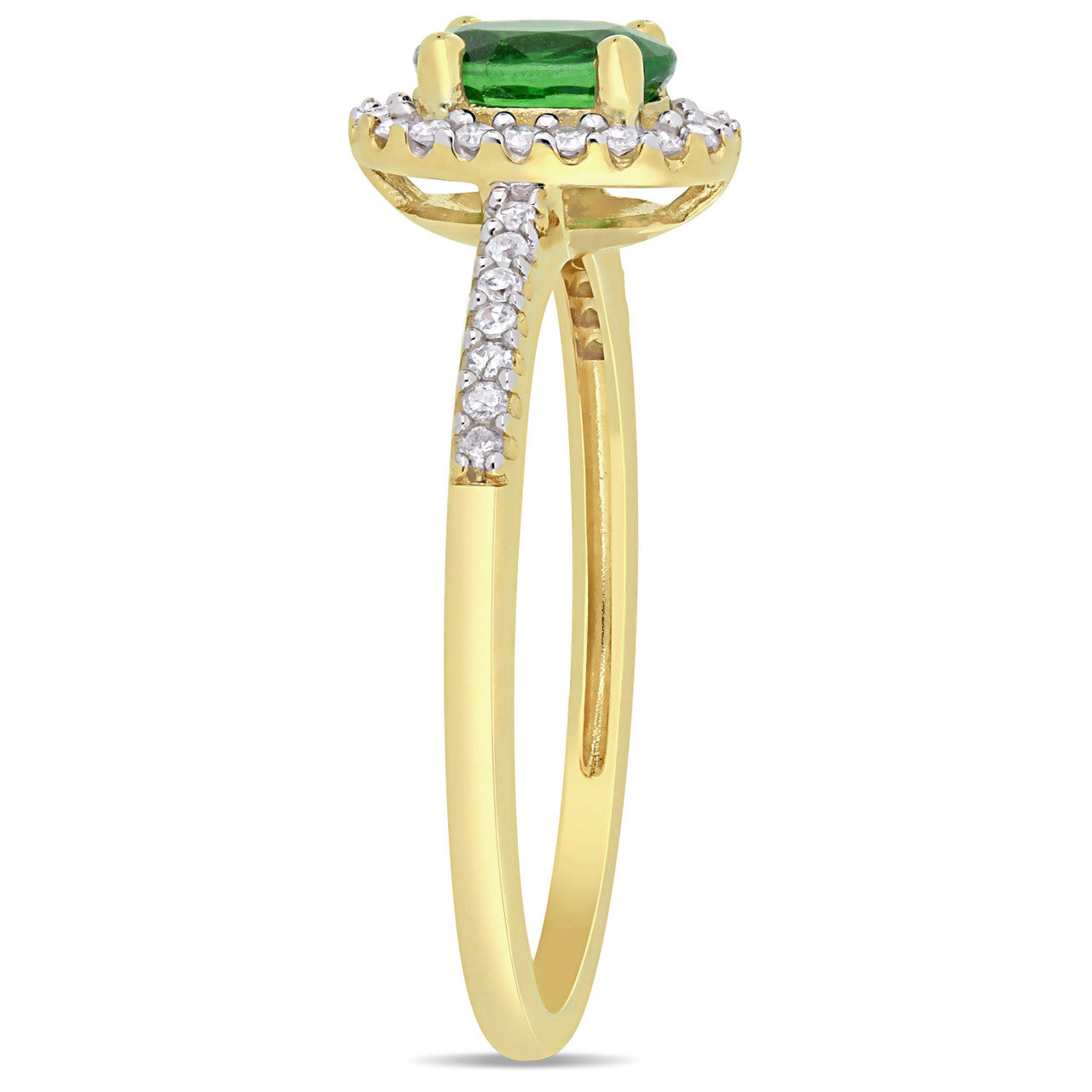 Ice Jewellery 1/8 CT Diamond TW And 3/5 CT TGW Tsavorite Fashion Ring 10k Yellow Gold GH I2;I3 - 75000004546 | Ice Jewellery Australia