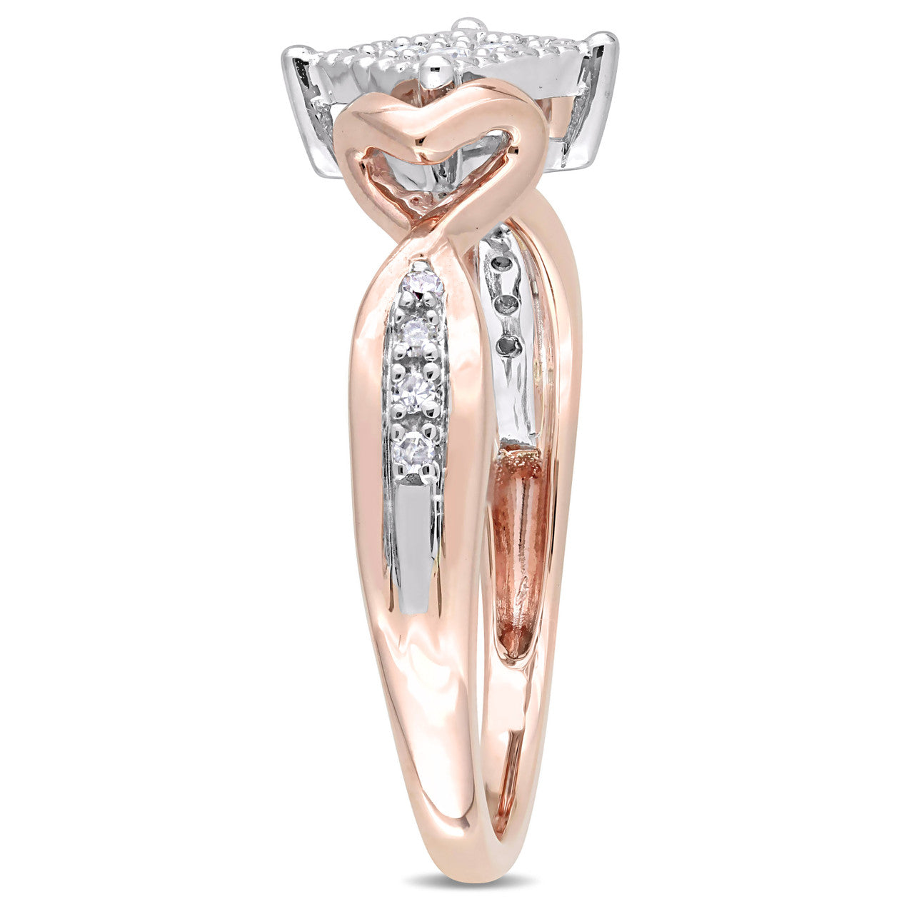 Ice Jewellery 1/10 CT Diamond TW Fashion Ring 10k White Pink Gold GH I2;I3 - 75000004553 | Ice Jewellery Australia