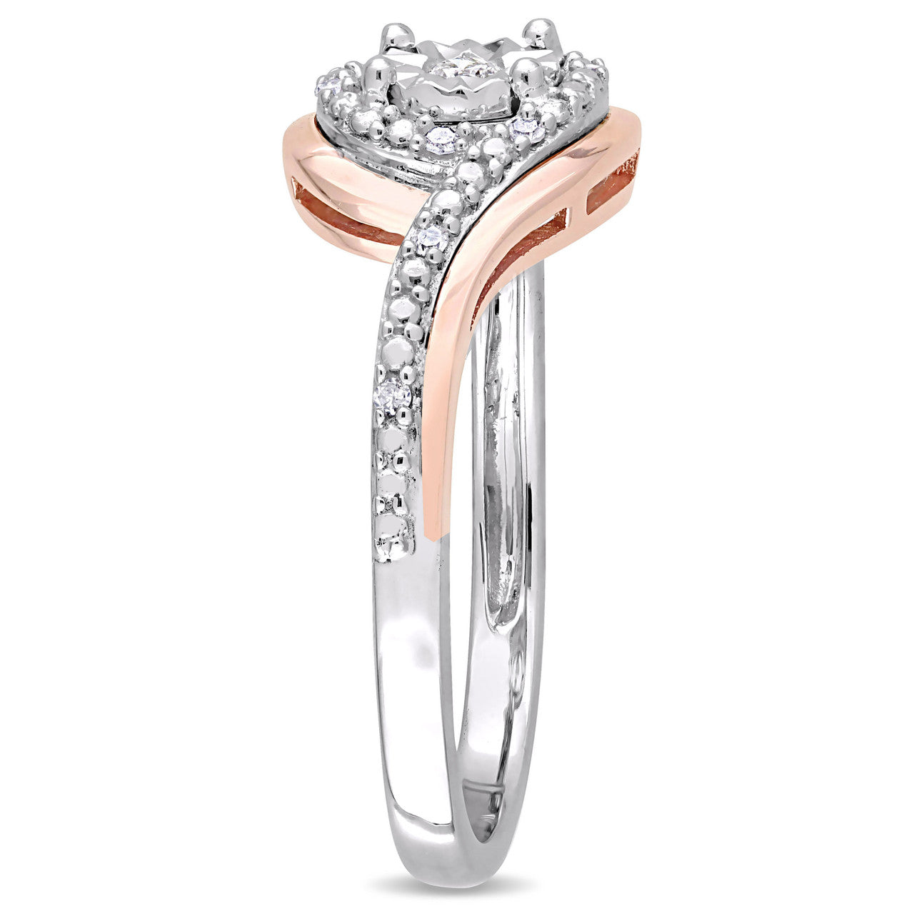 Ice Jewellery 1/10 CT Diamond TW Fashion Ring 10k White Pink Gold GH I2;I3 - 75000004559 | Ice Jewellery Australia