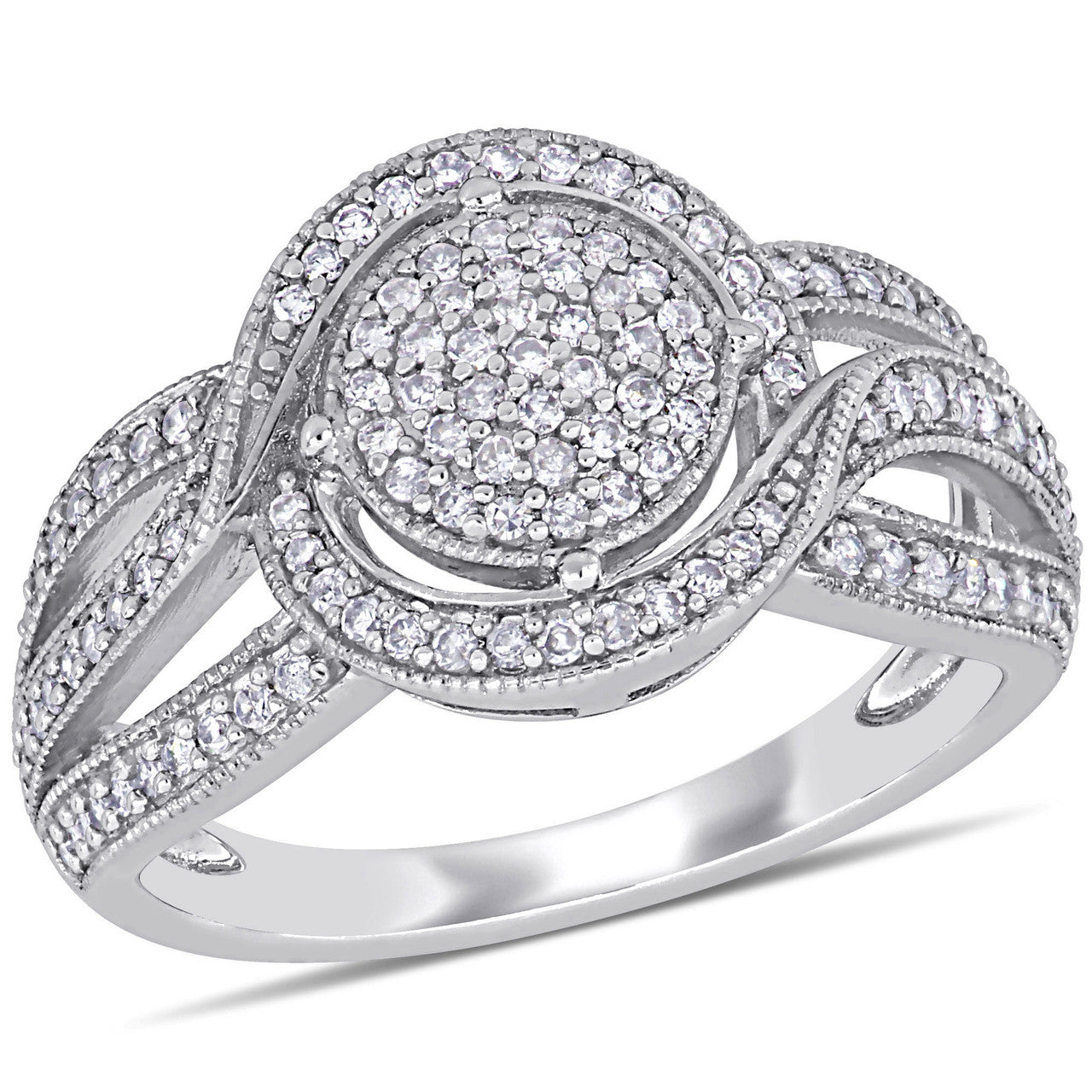 Ice Jewellery 1/2 CT Diamond TW Fashion Ring 10k White Gold GH I2;I3 - 75000004583 | Ice Jewellery Australia