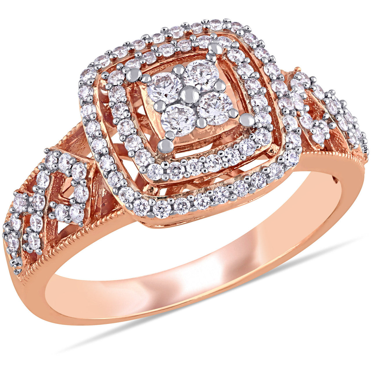 Ice Jewellery 1/2 CT Diamond TW Fashion Ring 14k Pink Gold I I2 - 75000004580 | Ice Jewellery Australia