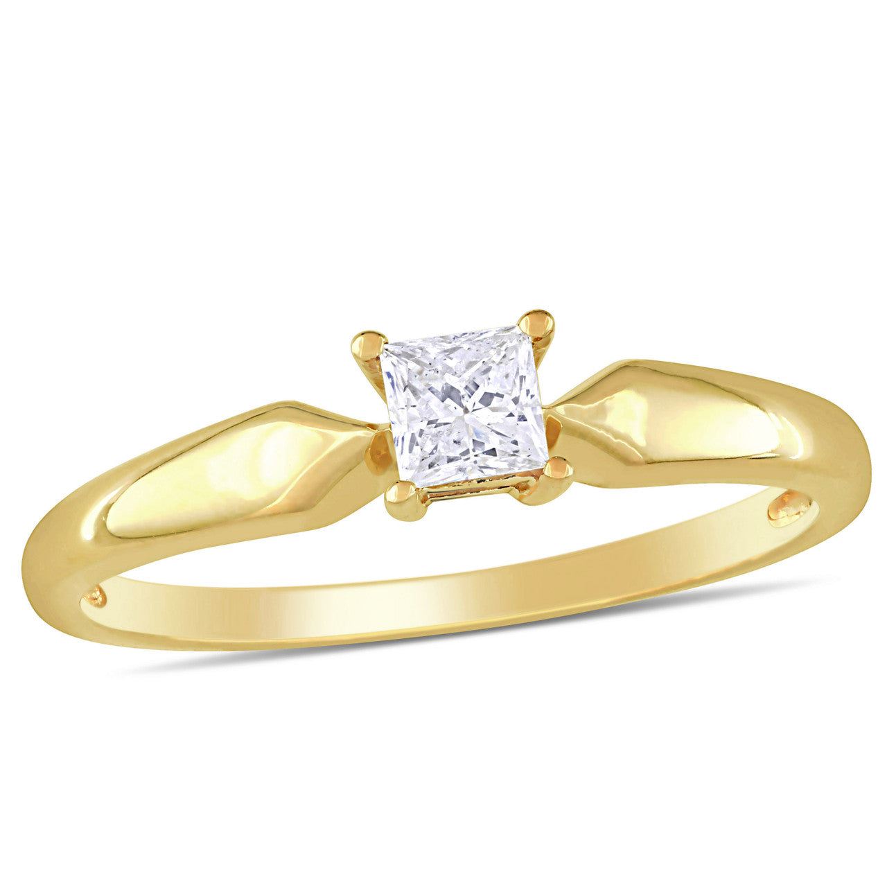 Ice Jewellery 1/4 CT Princess Diamond Solitaire Ring 10k Yellow Gold - 75000004536 | Ice Jewellery Australia