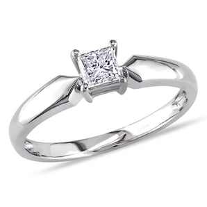 Ice Jewellery 1/3 CT Princess Diamond TW Solitaire Ring 10k White Gold I2;I3 - 75000004544 | Ice Jewellery Australia